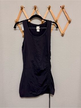 Malia Mills Ruched Swim Tunic Rash Guard Drawstring Side Tank Size 6